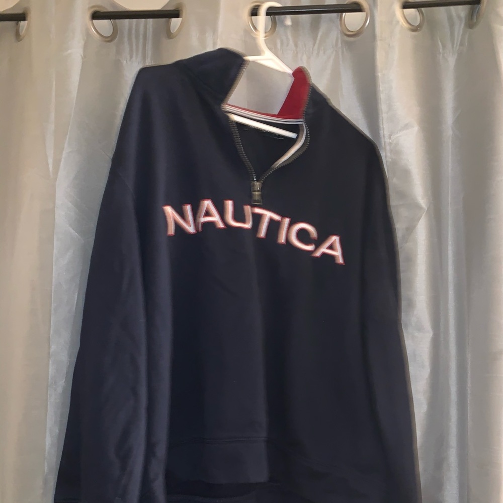 Nautical zip up hoodie.